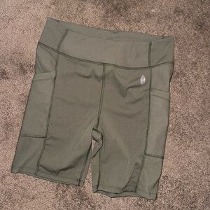 Free People Movement Biker Shorts Army Green